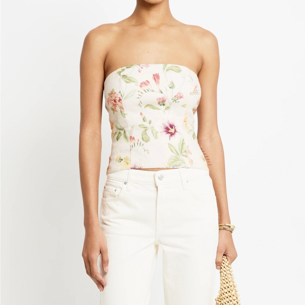 Floral strapless top